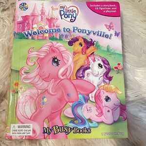 MY LITTLE PONY Hardcover Book With 4 Ponies